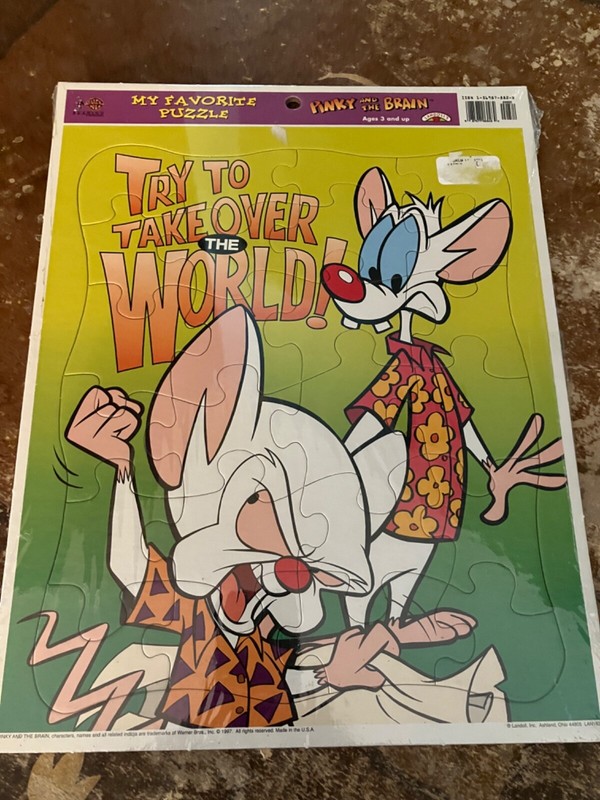 1997 PINKY and The BRAIN Frame tray PUZZLE sealed Warner Bros Landoll Inc NARF