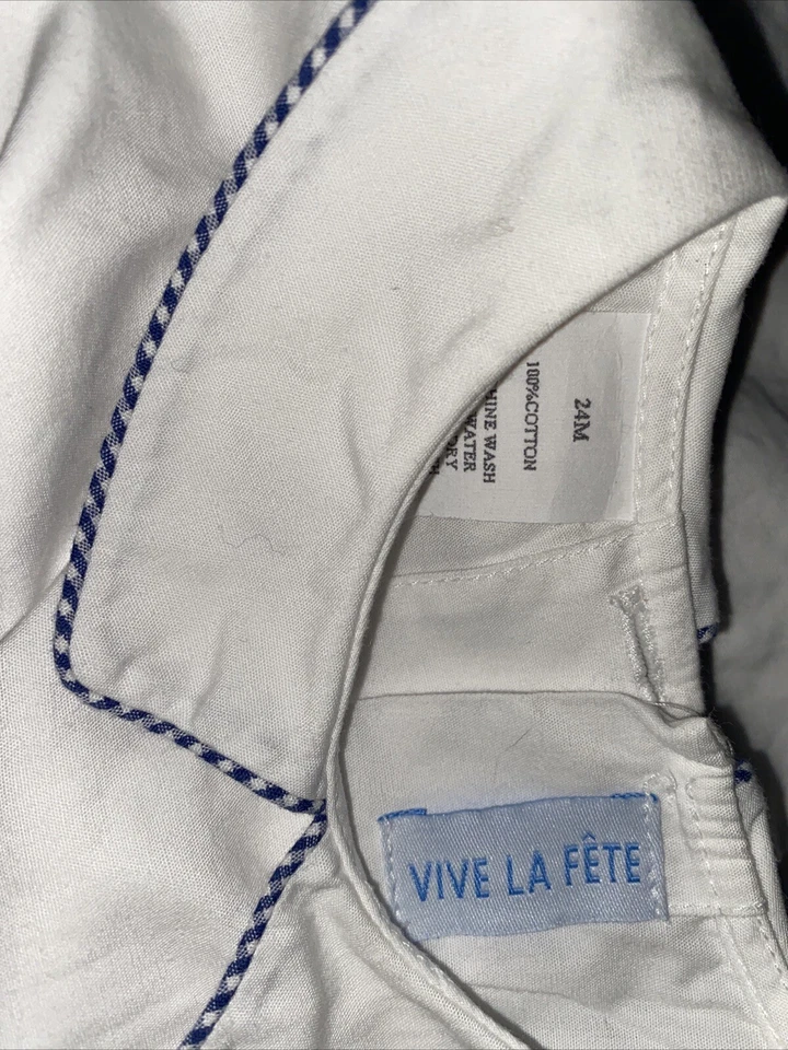 Top Vive La Fete Blanco Talla 24 Meses 100% Algodón Foto 3 de 3