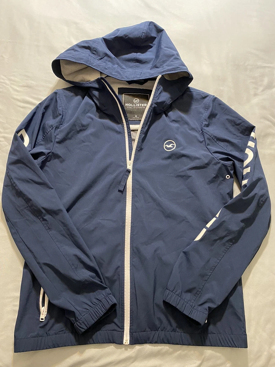 Hollister California Medium Jacket Windbreaker Blue White