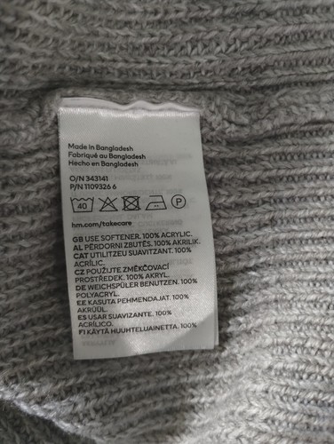 Divided by H&M Sweatshirt Womens Extra Large Gray Knit Striped Long Sleeve - Picture 6 of 12