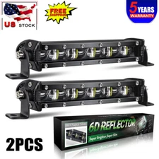 800W 2x 7inch LED Work Light Bar Spot Flood Combo Truck Offroad Driving Fog Lamp