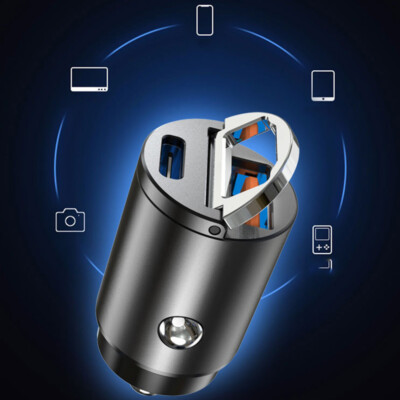 Rheme Adattatore USB Auto Con Doppia Porta 5V – Caricabatterie Da Accendisigari In Metallo - Foto 3