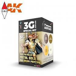 ACRILICO MODELLISMO AK INTERACTIVE WARGAME COLOR SET - NON METALLIC METAL GOLD
