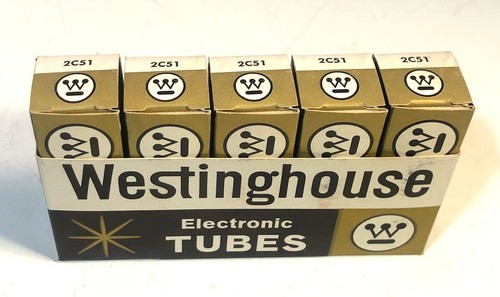 5 Westinghouse 2C51 5670 396A Ham Radio Amplifier Vacuum Tubes New Unused Boxed
