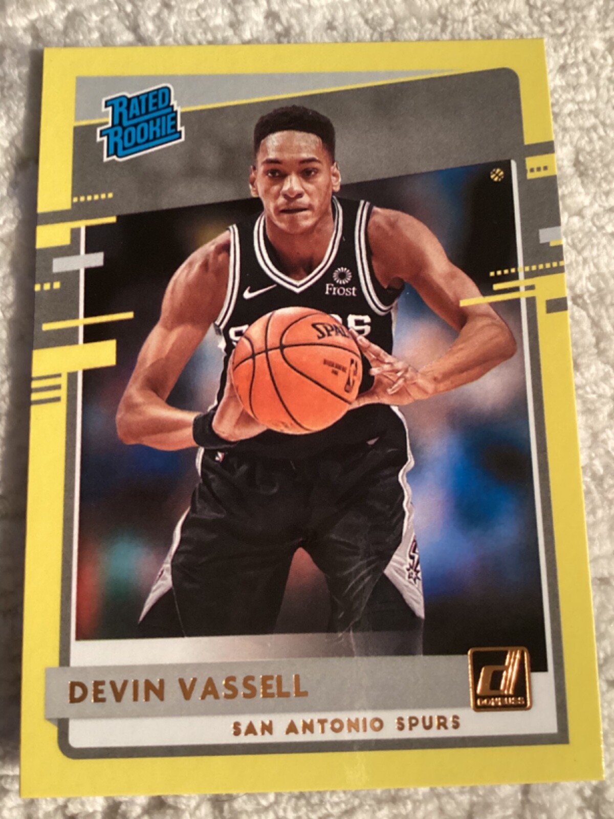 2020-21 Panini Donruss Rated Rookies Yellow Flood Devin Vassell #206 Rookie RC