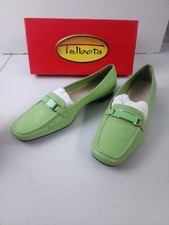 Talbots Women's Size 9.5 Green Brazilian Leather Raised Heel Closed Back/ Front