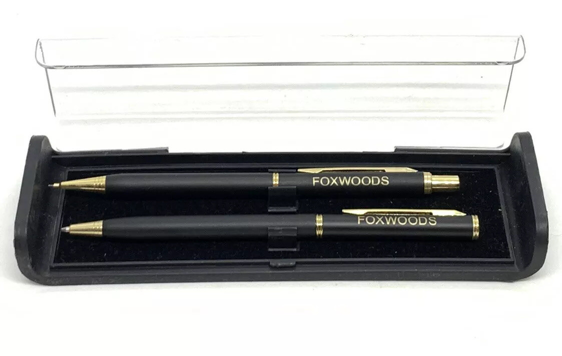 Foxwoods Casino Pen and Pencil Set Boack Matte Works | eBay
