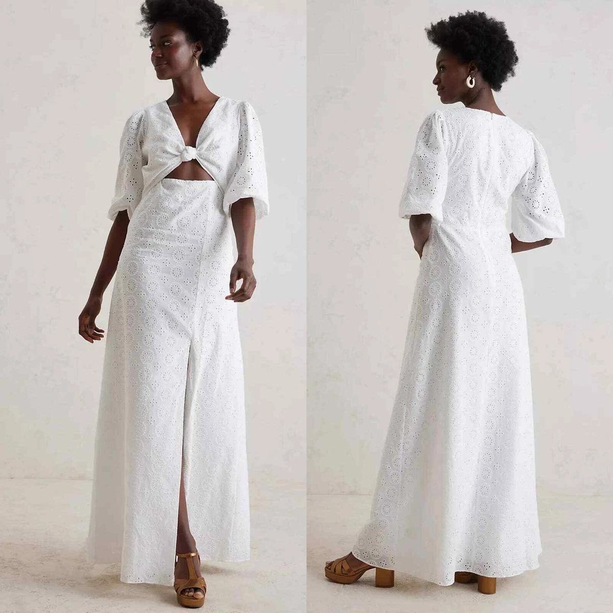Anthropologie white top eyelet dress