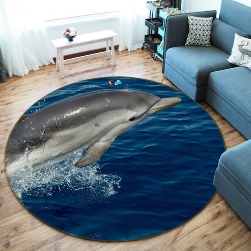 3D Dolphin Cloud 245 Non Slip Rug Mat
