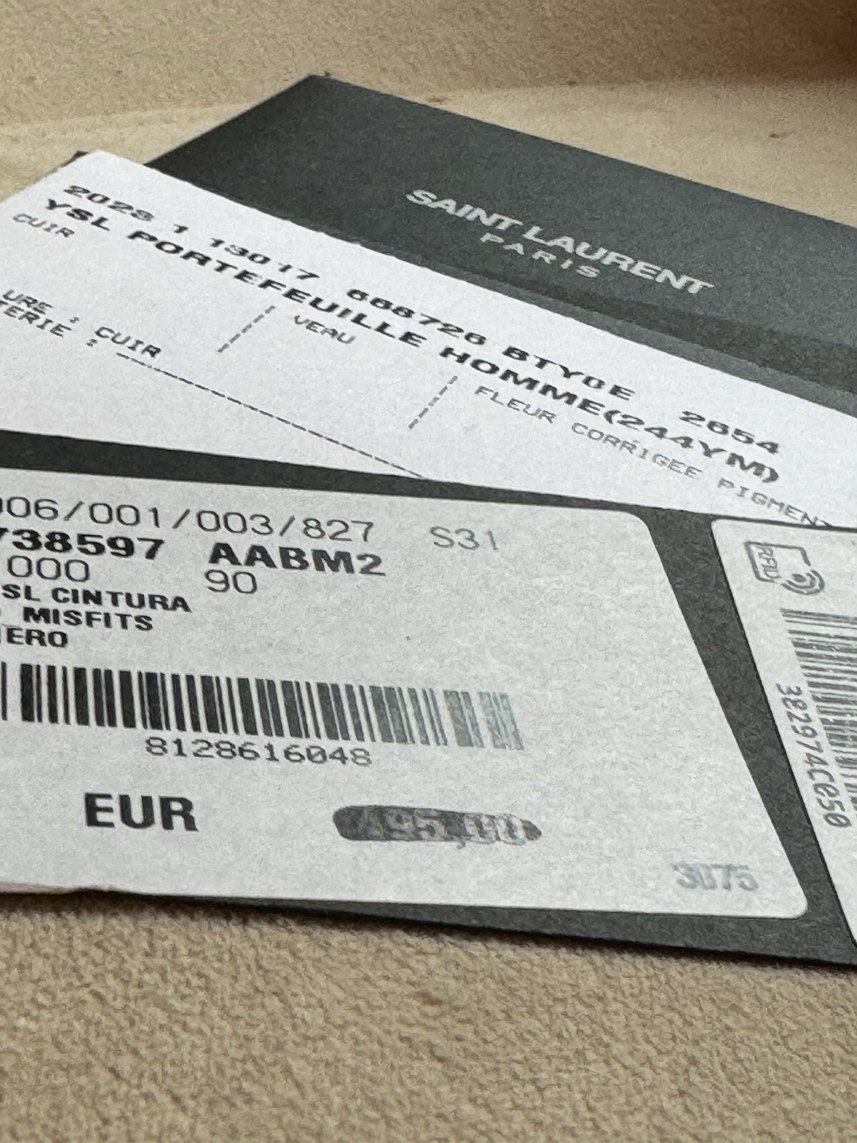 Cintura unisex Yves Saint Laurent 90 cm nera