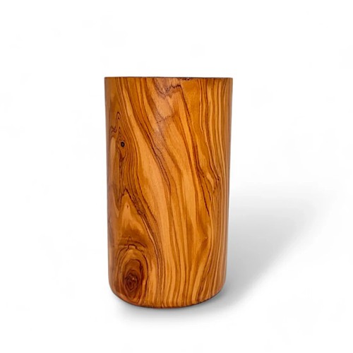 Natural Olive Wood Caddy 15 cm: Unique Wooden Cutlery & Spoon Holder Organiser - Picture 1 of 4