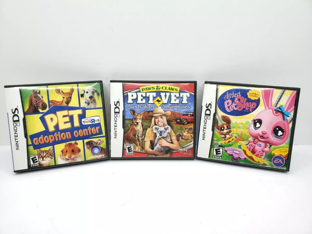 Nintendo Ds Pet Game Lot, Pet Vet, Pet Adoption Center, Littlest Pet Shop