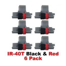 6 Pack IR-40T Black And Red Calculator Ink-Rollers IR40T For-Sharp New