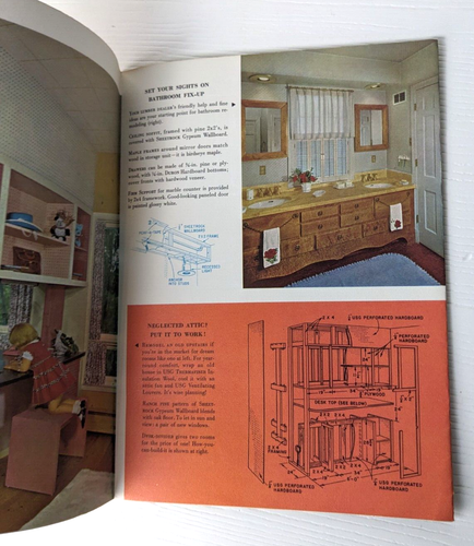 1961 MCM Banner Ideas for Remodeling and updating homes foldout pamphlet - Picture 3 of 4