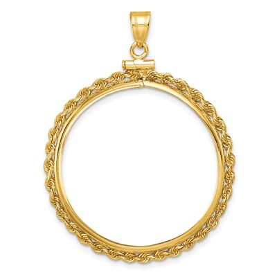 1980 1 oz Grant Wood Arts Screw Top Petite Knotted Rope Coin Bezel in 14k Gold