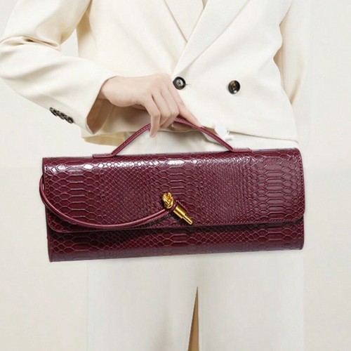 European And American Fashion Crocodile Clap Clutch Bag-Lightning Deals