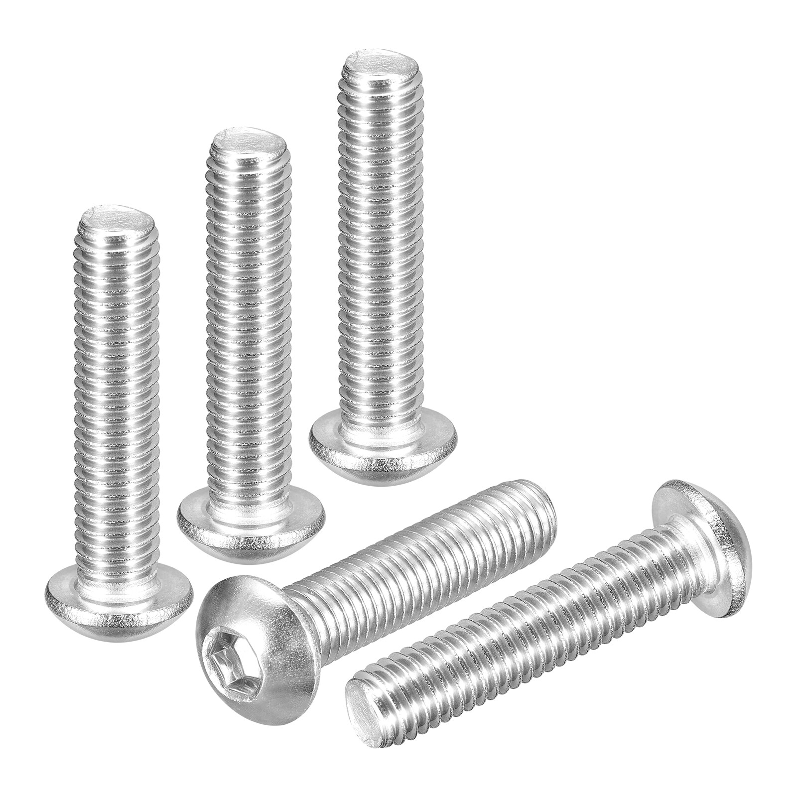 M8-1.25x35mm Button Head Socket Cap Screws 20Pack 304 Stainless Steel Silver