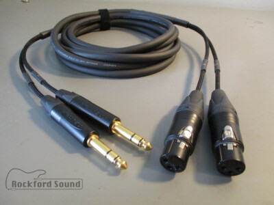 Mogami W2930, 2 Channel Studio Snake, Gold Neutrik XLR Female to 1/4'' TRS