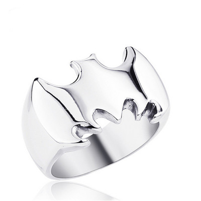 New Hot Movie Batman Black-Silver 925 Sterling Silver Birthday Gift Jewelry Ring