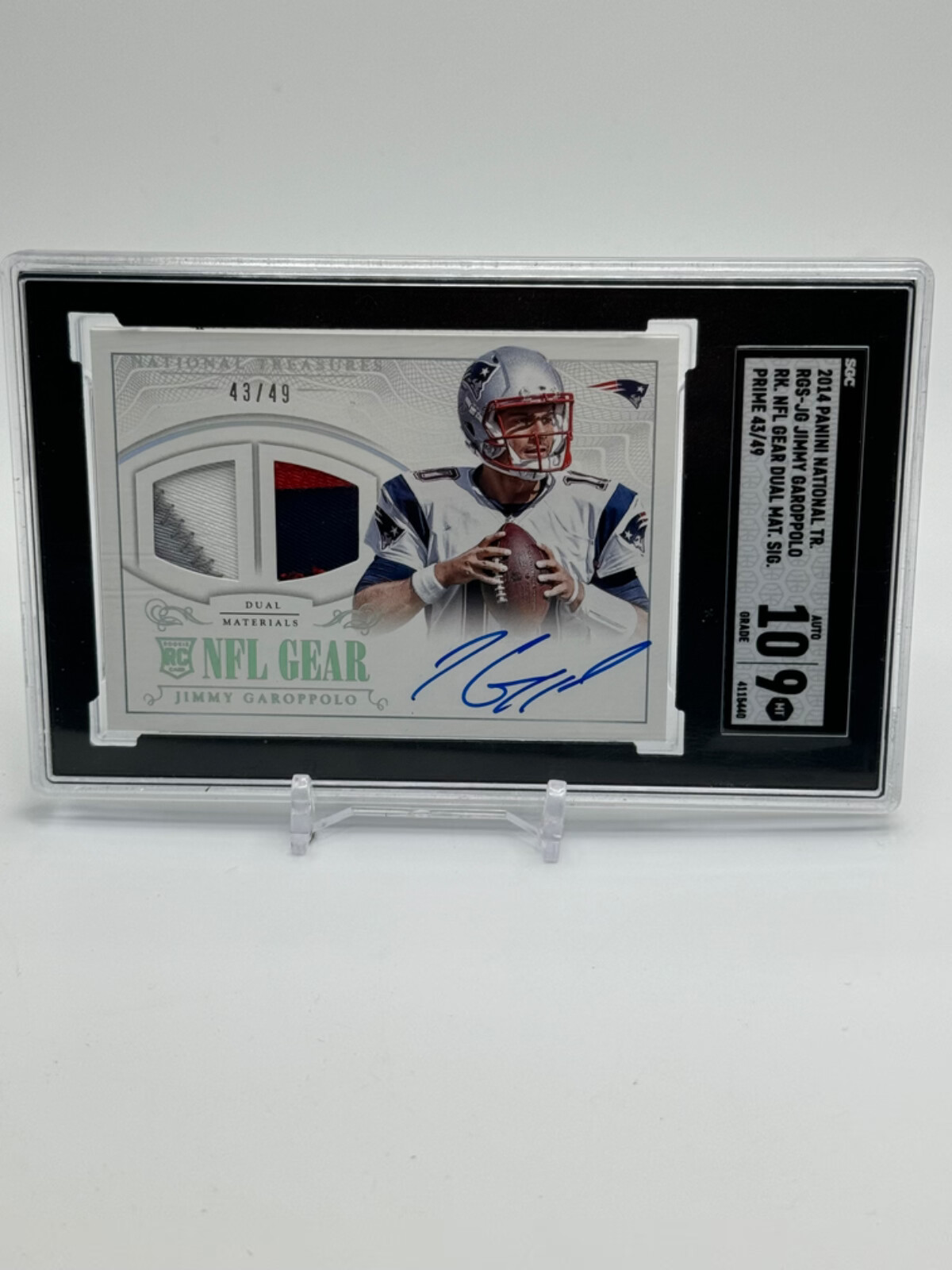 Jimmy Garoppolo Panini National Treasures Rookie NFL Gear Dual Materials Signatures #JG Prime