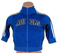 Vintage Adidas 24m Toddler Blue white black full zip track suit jacket