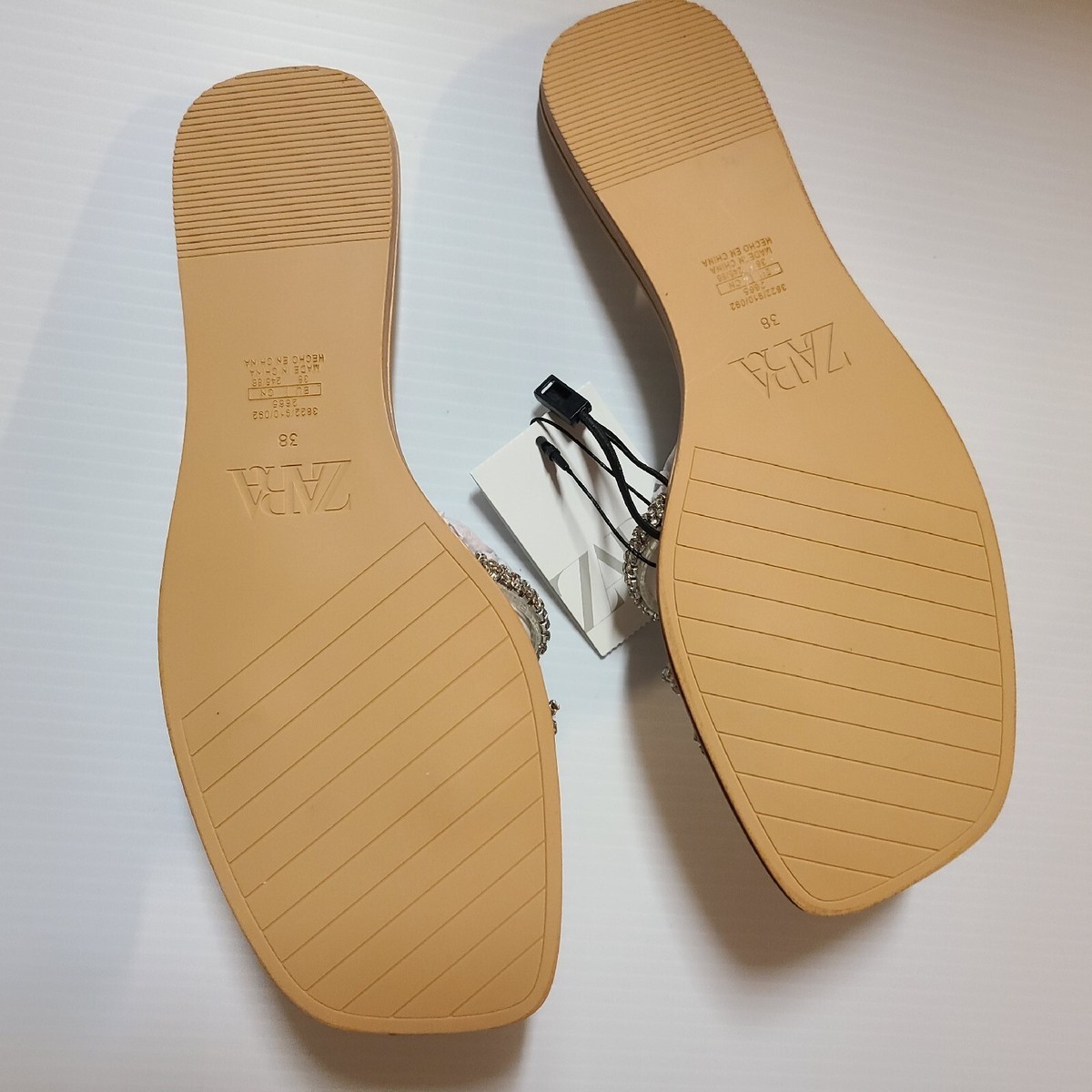 ZARA RHINESTONE FLAT SANDALS SILVER | 3822/910 | eBay