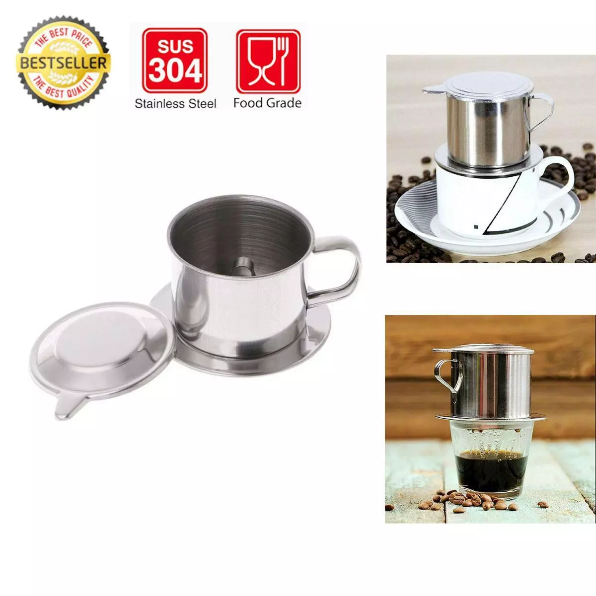 New Stainless Steel Vietnamese Coffee Drip Filter Infuser Coffee Maker 50mL