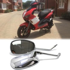 Chrome Motorcycle Oval Reaview Side Mirrors For Lexmoto Diablo 125CC Aspire 50CC