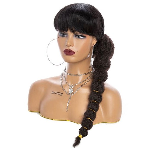 18" Afro Kinky Curly Bubble Ponytails Marley Hair Clip on Drawstring Pony Tails - Picture 19 of 27