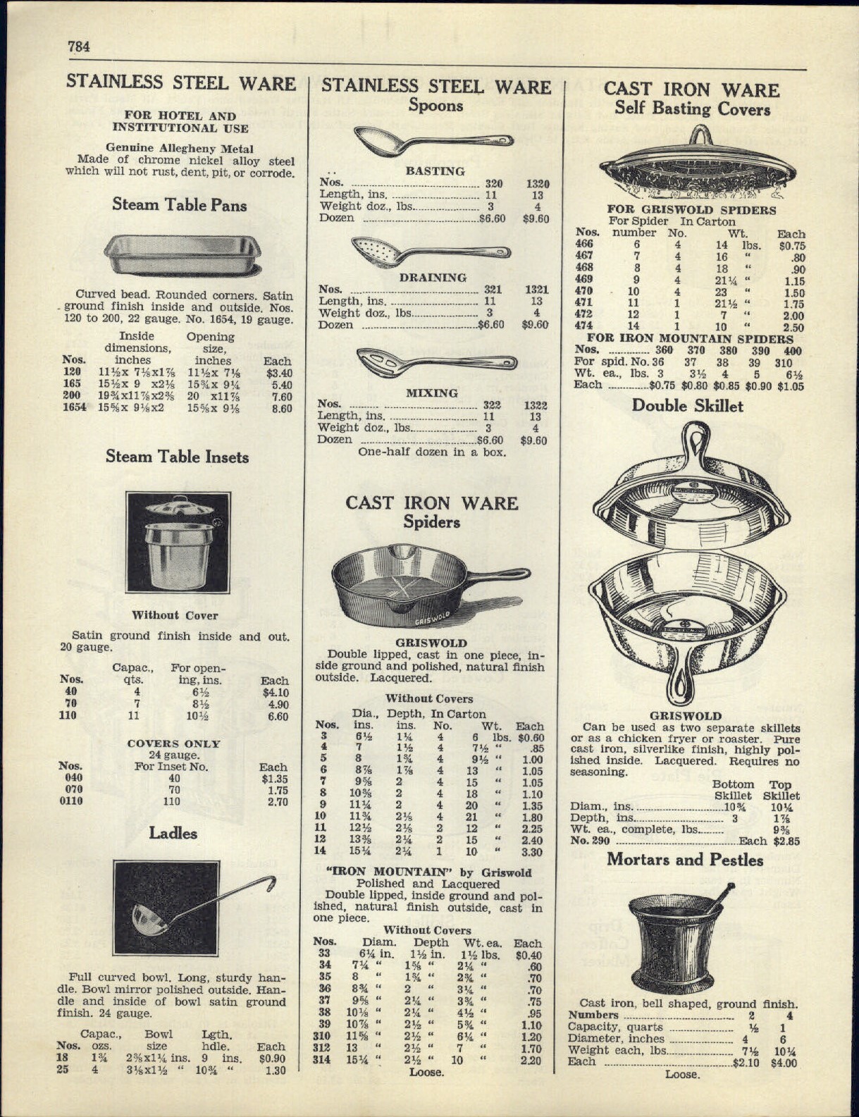 1938 PAPER AD 3 PG Griswold Cast Iron Ware Spiders Dutch Oven Kettle ...