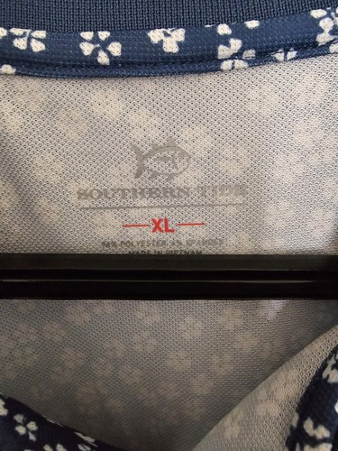 Southern Tide SZ XL Mens SS Performance Shirt Faded Blue Denim Tropic Floral NWT - Picture 2 of 3