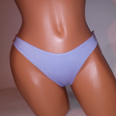 Victoria Secret Swim Bikini Bottom XS Purple Silver Glitter