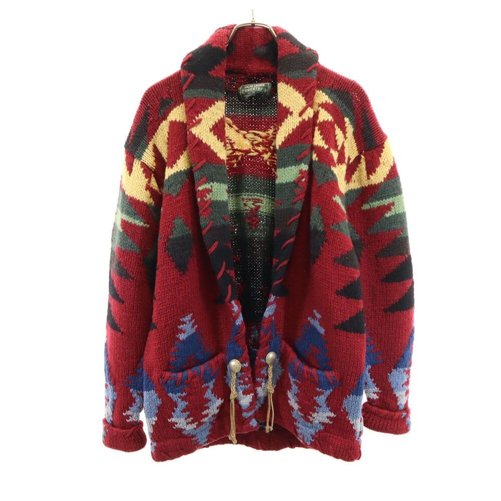 Ralph Lauren Country Cardigan 100% Wool Knit Native Southwestern