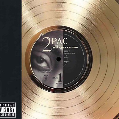 2Pac All Eyez On Me Framed Cherry wood Reproduction Signature LP