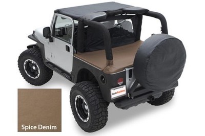Smittybilt Tonneau Cover Spice Denim For 1992 1995 Jeep Wrangler Yj 721017 Sunroof Convertible Hardtop