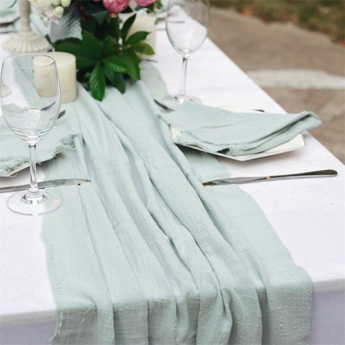 Cotton Table Runner Wedding Table Decorations Styling Rustic Wedding Cheesecloth - Picture 11 of 11