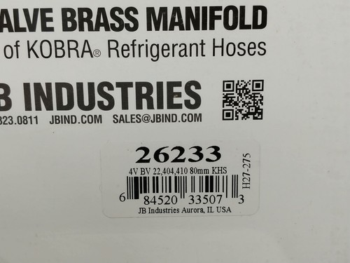 Jb Industries 26233 Manifold Gauge, 4-Valve New-Old Stock - Picture 3 of 5