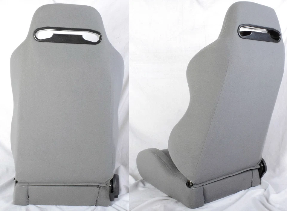 NOVO 2 ASSENTOS DE CORRIDA DE TECIDO CINZA RECLINÁVEIS + CONTROLES DESLIZANTES PARA BUICK ** - Imagem 2 de 4