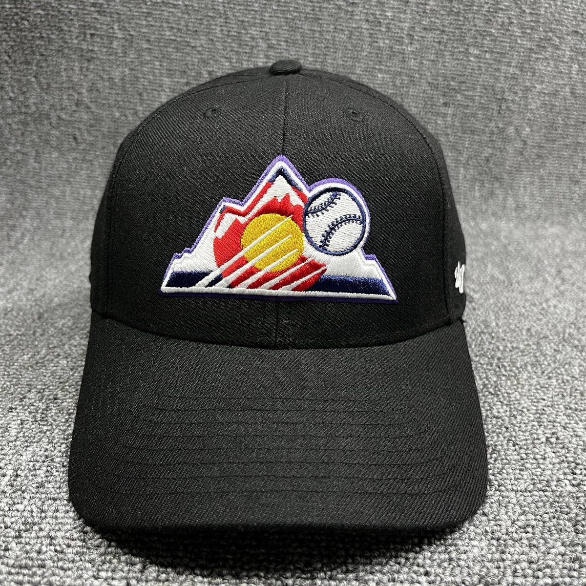 Colorado Rockies '47 MVP Hat Black MLB Mountain Logo Adjustable Strapback Cap