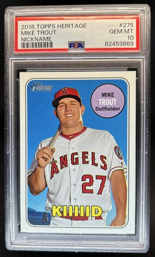 2018 Topps Heritage Mike Trout Nickname #275 Angels PSA 10 GEM MINT