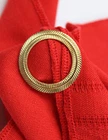 Vintage Gold Tone Circle Brooch Textured Costume Jewelry 1.25”