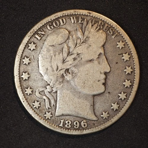 1896 **P** BARBER SILVER HALF DOLLAR ***NICE COIN!***  FREE SHIPPING! C1887