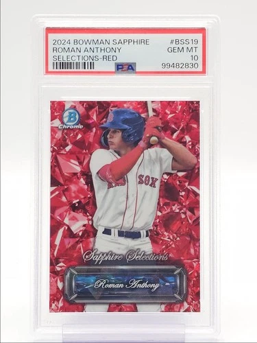 ROMAN ANTHONY 2024 BOWMAN CHROME SAPPHIRE SELECTIONS RED /5 PSA 10 Q0282