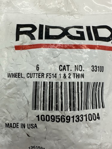 Ridgid Cutter Wheel Model: F514 - 1 & 2 Thin Replacement - MADE IN USA!!! 33100 - Picture 3 of 3
