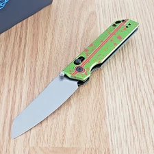 Oknife XEN Folding Knife 3.13" Nitro V Steel Sheepsfoot Blade Aluminum Handle