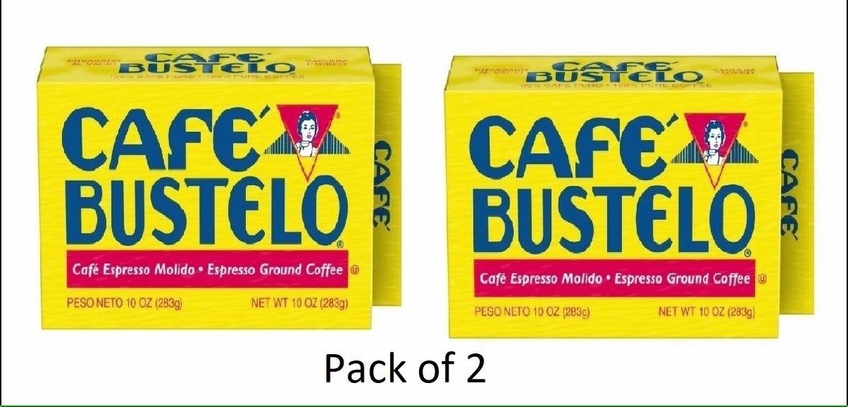 (2 pack) Cafe Bustelo,Espresso Style Dark Roast Ground Coffee,Vacuum Packed 10oz
