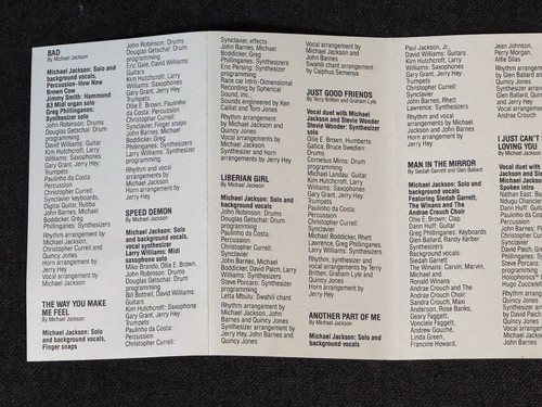 Michael Jackson Bad Cassette Audio Tape 1987 Original Liner Notes EUC - Picture 9 of 10