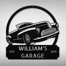 Personalized Car Metal Sign Custom Auto Decor Gift Car Enthusiasts Home Office