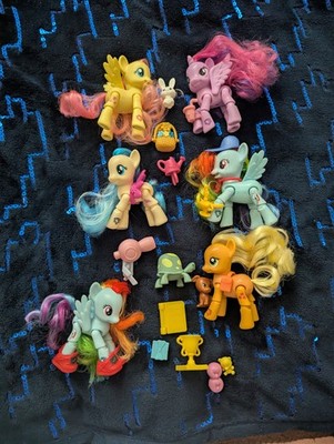 My Little Pony Articulated Lot G4 3'' Brushable Figure Coco Rainbow Apple Jack