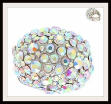AB Crystal Dome Stretch Ring Large Diva Fashion New